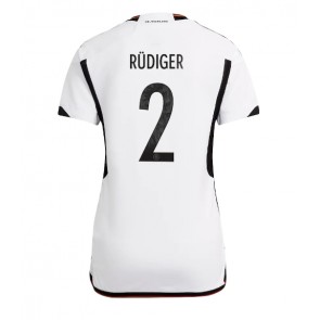 Tyskland Antonio Rudiger #2 kläder Kvinnor VM 2022 Hemmatröja Kortärmad